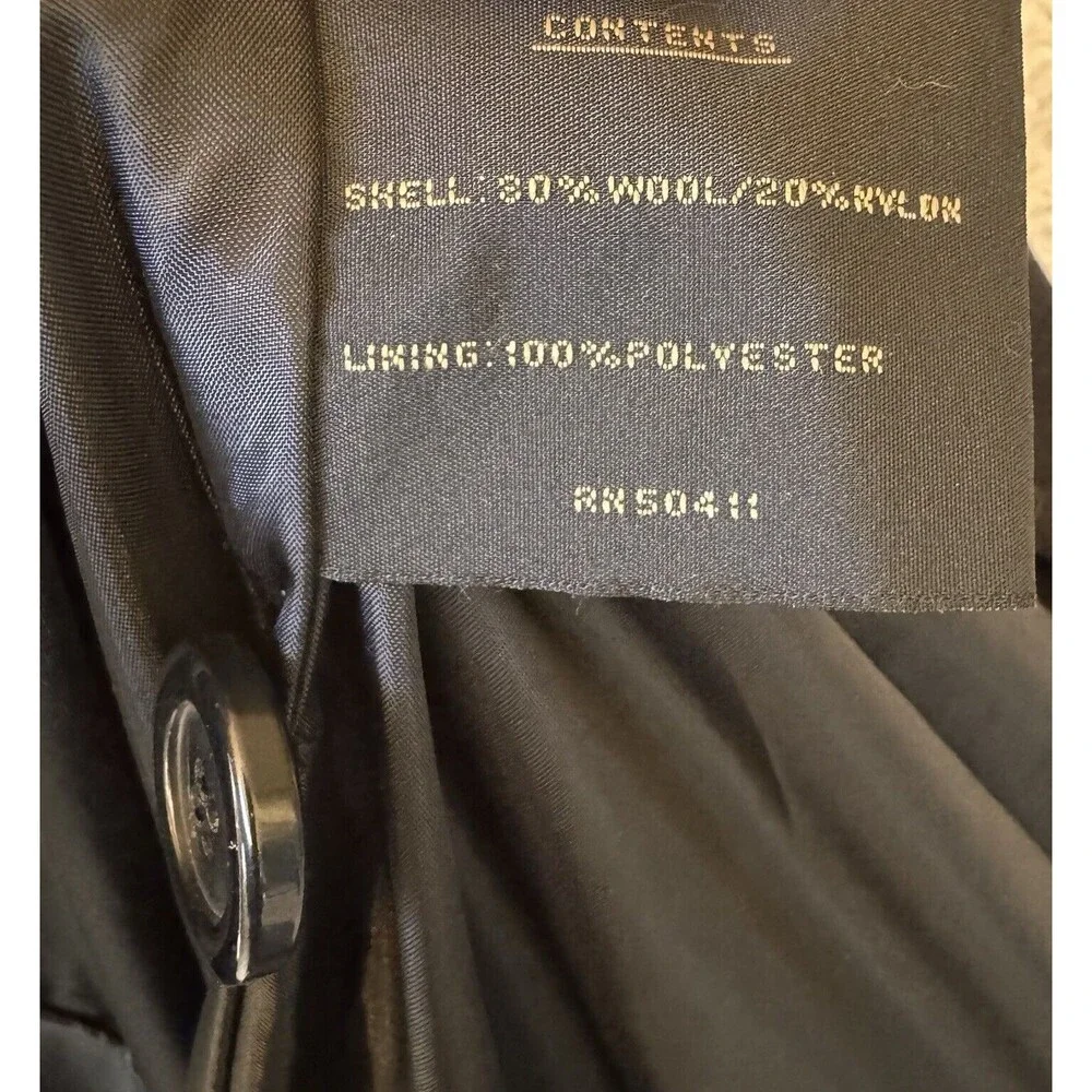 Fleet Street Coat Women’s Size Large Button Front Long‎ Collared Black